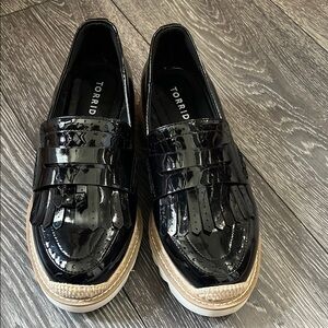 Torrid Glossy Black Men's Loafers with Tan Sole 8ww